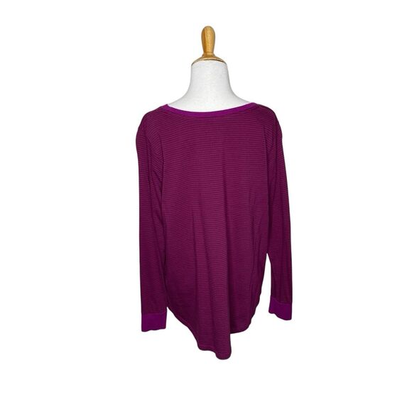 Terra & Sky Purple Burgundy Long Sleeve Stretch Soft Size 1X semi fitted - Picture 5 of 8